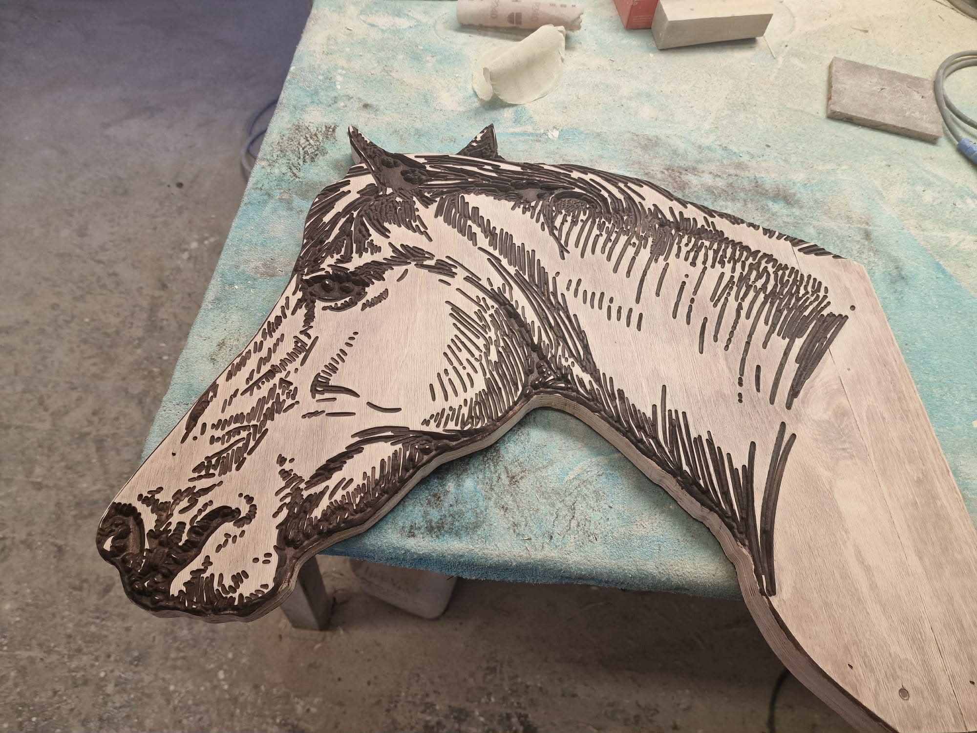 Dřevěný kůň pro děti - velký, ruční výroba 7 (CNC)